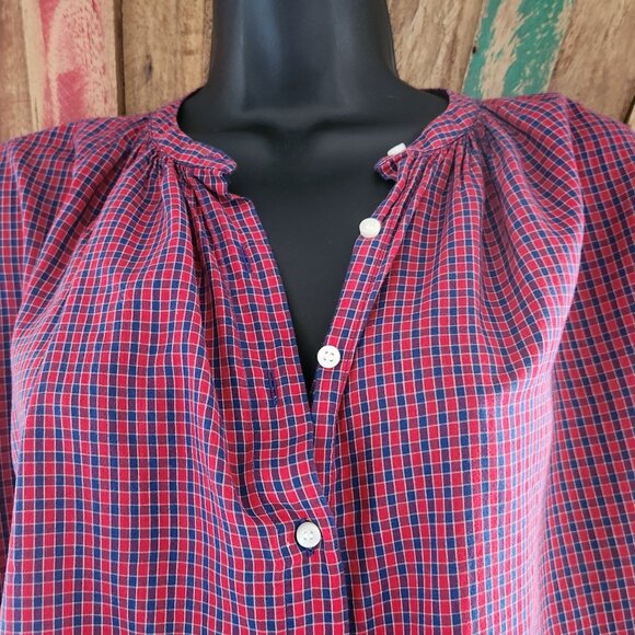 NWOT DOEN The Jane organic cotton in Rossendale Valley plaid blouse Sz S - Picture 7 of 14